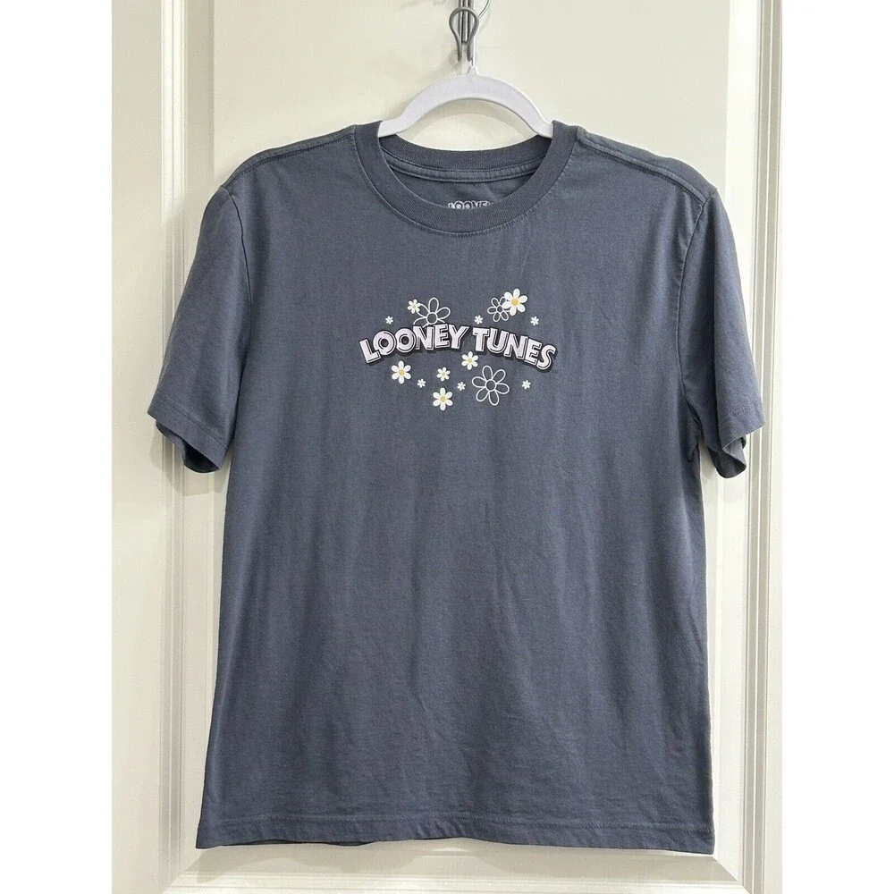 Looney Tunes Characters  Girls Gray  Graphic‎ Short Sleeve Tee Size S (4/6)